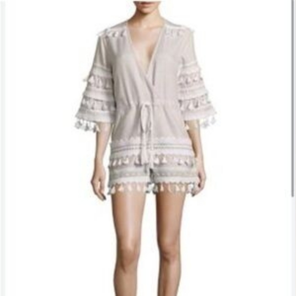 Dodo Bar Cotton Tassel Romper Off White